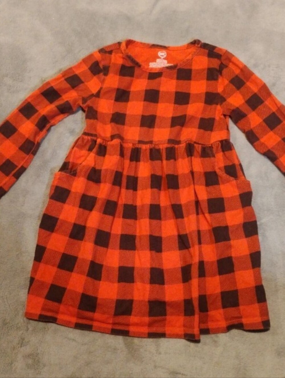Wonder Nation Red & Black Buffalo Plaid Long Sleeve Dress with Pockets - 4T